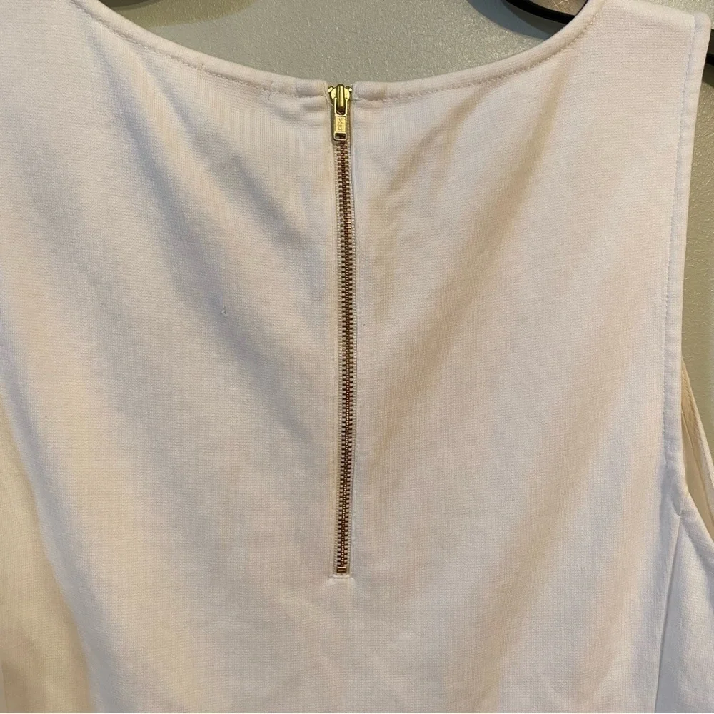 J. Crew white polka dot peplum tank top large